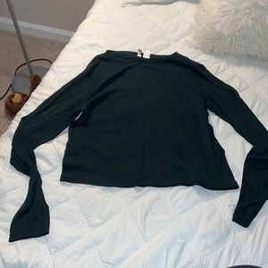 dark green long sleeve top